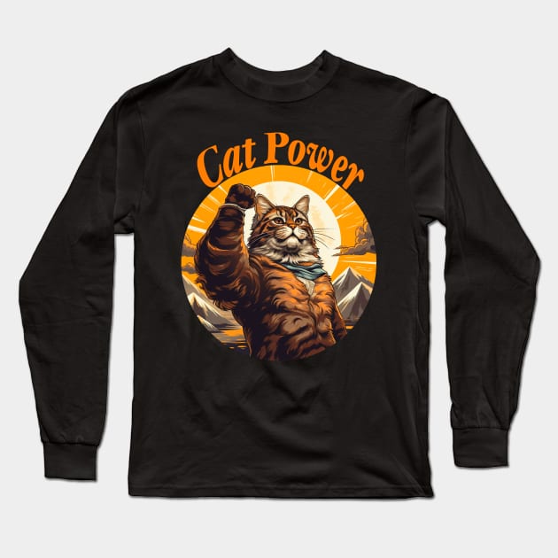 Cat power Long Sleeve T-Shirt by NemfisArt